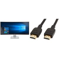 Dell UltraSharp U3415W 34-Inch Curved LED-Lit Monitor & AmazonBasics High-Speed 4K HDMI Cable, 6 Feet, 1-Pack