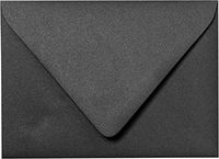 A-2 Onyx Black Metallic Euro Flap RSVP Envelopes (4 3/8" x 5 3/4") - 50 Envelopes from Paper and More