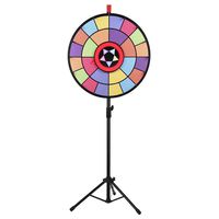 WinSpin 24" Floor Stand Editable Color Prize Wheel 2 Circles 2 Pointers Spinning Game Tradeshow Carnival