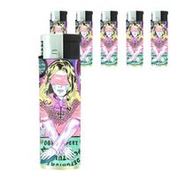 Ouija Board Blindfold Girl Cat Butane Refillable Electronic Lighter Set of 5 Pieces D-044