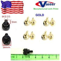Computer Case Long Screw, 6-32, 5/16-Inches Long Gold Metal Computer Case Thumbscrew - 10 Pack/Pack