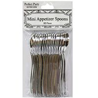 Perfect Party Mini Spoons Party Plastic Silver Pack of 40