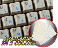 COLEMAK KEYBOARD STICKERS WITH BLUE LETTERING TRANSPARENT BACKGROUND