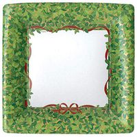 Caspari Boxwood Square Paper Dinner Plates in Gold - Pack of 8