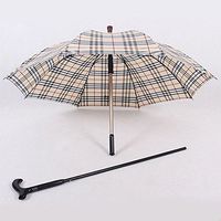 Multifunctional Cane Outdoor Umbrella Cane Old Man Umbrella Yellow Lattice Aluminum Umbrella Diameter 102Cm Cane 86Cm