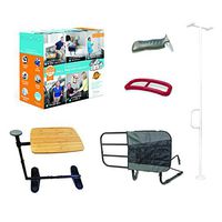 Stander 5 Piece Fall Prevention Kit - All in one Kit Includes Extendable Bed Rail, Chair Handle & Swivel Tray Table, Tension Mounted Grab Bar, Auto Grab Bar & Standing Handle