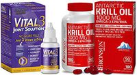 Vital 3 Joint Solution® Clinically Proven Liquid Knee Relief + Antarctic Krill Oil 1000 mg with Omega-3s EPA, DHA