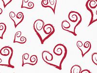 Curly Swirly Hearts Tissue Paper120~20"x30" Half Ream Tissue Prints (2 Unit, 120 Pack per Unit.)