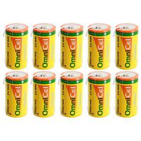10x OmniCel ER34615HD/T 3.6V D LithiumThionyl Chloride Battery with Tabs For RFID Tracking, Asset Tracking, Theft Prevention, Locator Beacons, Data Collection, AMR Add-ons