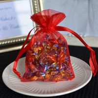 Small Organza Favor Pouches (10 Count) - Red