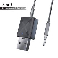 Wireless Bluetooth 5.0 Transmitter Receiver 2 in 1 Stereo Audio Adapter with 3.5mm Audio Cable