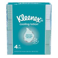 Kleenex Cooling Lotion Facial Tissues, 4 Cube Boxes, 45 Tissues per Box (180 Tissues Total)
