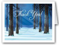 Winter Forest Thank You Note Card - 10 Boxed Cards & Envelopes