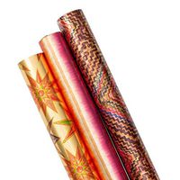Caspari Christmas Embellishments Wrapping Paper Trio - Three 30" x 8' Gift Wrap Rolls