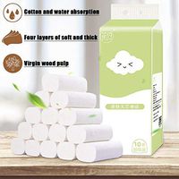 Novania Toilet Paper Rolls, Soft Disposable Printed Bathroom Tissue, Coreless Home Kitchen Office Paper Hand Towels, White 4-Ply Commercial Recycled Multifold Bath Paper Towels, 10 Family Rolls/Pack