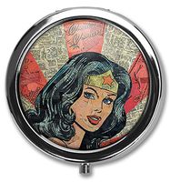 Hanbalin - Captain Custom Round Silver Pill Box Pocket 2.1 inches Medicine Tablet Holder Organizer Case for Purse