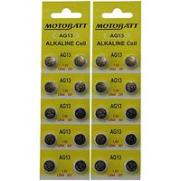 MotoBatt 20 LR44 AG13 A76 357 357A 303 SP76 L1154 SR44W 157 4276 PX76A RW82 EPX76 G13 Alkaline Battery