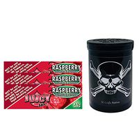 Herb Airtight Container Fresh Kettle with Juicy Jay's Raspberry 1.25 Flavored Hemp Rolling Papers 3 Count DC Crafts Nation- Jolly Roger