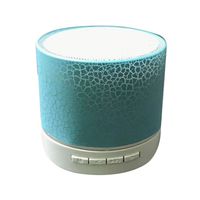 A9 Portable Bluetooth Speaker， Crack Rechargeable LED Light Music Player，Wireless Bluetooth Speaker - Blue