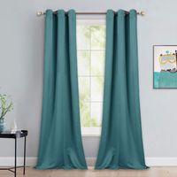 NICETOWN Patio Glass Door Panels - Blackout Curtains for Bedroom/Living Room, Privacy Panel Drapes for Dining Room and Guest Room (Sea Teal, 42 inches Wide x 90 inches Long, 1 Pair)