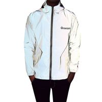 Reflective Jacket, NDGDA Men/Women Harajuku Windbreaker Runing Pocket Jackets 3M Reflective Hooded Streetwear Coat