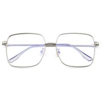 Mimoeye Oversized Blue Light Filter Glasses Metal Square Non-Prescription Eyeglasses for Computer Gaming Anti Eye Strain Headache for Women and Men