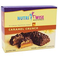 NutriWise - Caramel Crunch Protein Diet Bar | Low Carb, Low Cal, Low Sugar, Low Sodium, Gluten Free, Trans Fat Free, Source of Calcium, High Protein (7/Box)