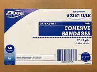 Cohesive Bandages Self Adhesive Wrap 3"x5yds by Dukal - Case of 60