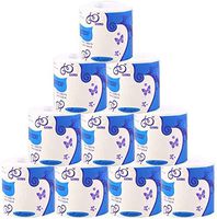 Toilet Paper Rolls Home Kitchen Degradable 3-Ply Silky & Smooth Soft Family Daily Use Tissue 10 Rolls