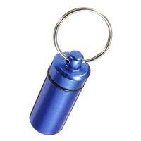 The Source Force Waterproof Aluminum Alloy Pill Box Keychain Blue