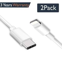 USB Type-C Cable [2Pack] Data sync USBC Charging Cord (3.3 ft/1m) Compatible with Phone 7/8/X/Xs/Xr/6/6s/5/5s, Pad Air/Air 2/Mini and Similar Devices (BB019P2)