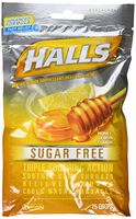 Halls Sugar Free Honey Lemon Flavor of Triple Soothing Action Fast Relief Cough Suppressant - 3 Bags of 25 Cough Drops (75 Drops Total)