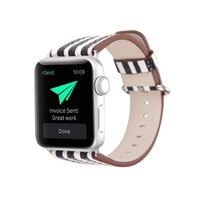 WonderKathy Classic Black White Stylish Plaid Pattern Leather Compatible for Apple Watch Band Strap,Water Resistant Durable Soft PU Leather Wrist for iWatch Series 3 2 1 Sport & Edition