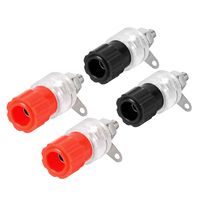 uxcell 2 Pairs Binding Post Terminal, M4 Thread Power Amplifier Speaker Connector, Banana Plug Jack Socket 1.3-inch Length