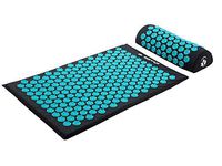 Acupressure Mat and Pillow Set Back/Neck Pain Relief 100% Cotton Massage Cushion for Muscle Relaxation,Sciatic Pain Relief and Trigger Point Therapy- Reflexology Mat Stress Relief