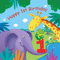 16-Count Paper Lunch Napkins, Jungle Buddies First Birthday