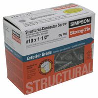 Simpson Structural Screws SD10112R100 No.10 by 1-1/2-Inch Structural-Connector Screw, 100-Pack