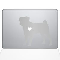 The Decal Guru I Love My Pug Decal Vinyl Sticker, 13" MacBook Air, Silver (1487-MAC-13A-S)