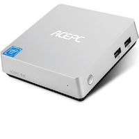 Mini PC ACEPC T11 Fanless Mini Desktop Computer Windows 10 64-bit Intel Atom x5-Z8350 Processor up to 1.92 GHz,4GB/32GB,Support Dual Band WiFi/BT 4.0/Dual Output - HDMI/VGA/4K HD,SATA for 2.5 Inch HDD
