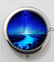 BlackKey Color Blue and Black Line Patten 3-Compartment Decorative Pocket Gift Box Case Organizer for Pill, Color 1 -547