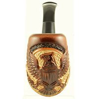 5.39'' (13,7cm) ''American Eagle'' Carving wooden smoking pipe. Best smoking pipes. WORLDWIDE shipping. by Royal wooden collection