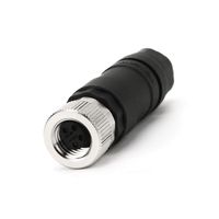 VELLEDQ Field Assembly M8 Connector 4-Pin A Coding UTP IP67 Waterproof Industrial Sensor Plug Adapter (Female, 4 Contacts - Straight)
