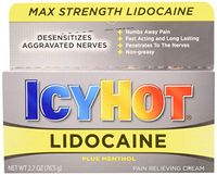 Icy Hot Lidocaine Pain Relieving Cream Max Strength Plus Menthol - 2.7 oz, Pack of 3