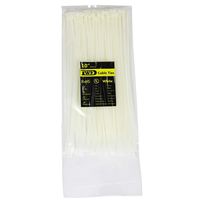 Zip Ties 10 inch - Nylon Cable Ties Wrap, Self-Locking Plastic Wire Ties with Tensile Strength 40 LB, Max Bundle Range 2.56 inch, White, 100 Pcs