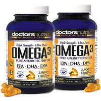 (Pack of 2) Natural Wild Omega 3 Fish Oil DPA Supplement by Doctors Nutra Nutraceuticals - 2,900 Milligrams Triple Strength Ultra Pure Concentrated, EPA-DPA-DHA, Soft-Gels with no Fish-Tasting Burps