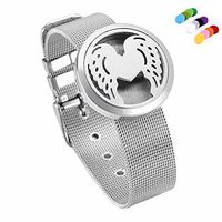 constantlife Hypoallergenic Heart Fragrancy Diffuser Bracelet for Women -316L Stainless Steel Aromatherapy Diffuser Locket Bracelet (F-Wing&Heart)
