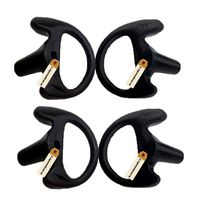 Lsgoodcare Two Pairs Rubber Silicone Replacement Earplug Earmold Ear Buds (Left and Right) for Two-Way Radio Headset Air Acoustic Earpiece Headset Walkie Talkie Earpiece,Medium Size, Black Color