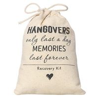 Ling's moment 4x6 inches 10pcs Bachelorette Party Hangover Kit Bags Hangovers Bag Cotton Drawstring Wedding Party Welcome Favor Bags