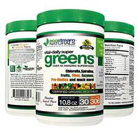 Green Veggie Superfood Powder by Ecostream Naturals - 50 Whole Super Foods with Spirulina, Chlorella, Flax Seed, Probiotics, Fiber and Enzymes with Organic Vegetables - 30 Servings