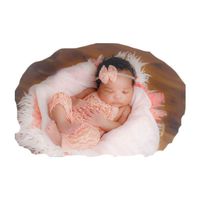 Newborn Baby Photo Shoot Outfits Girl Headband Newborn Photography Props Costume Infant Clothes Rompers Lace Headdress (1 Pink)